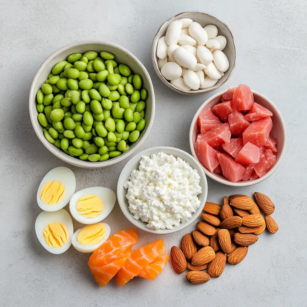 best high protein snacks without protein powder eggs tuna cottage cheese almonds edamame