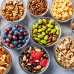 High protein snacks without protein powder including eggs yogurt nuts and chickpeas