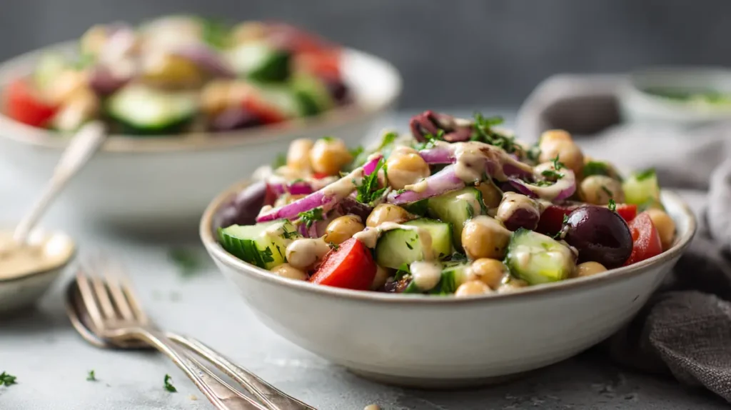 Mediterranean Chickpea Salad Bowls 1 Mediterranean Chickpea Salad Bowls 1