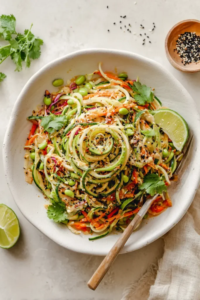 10 No-Cook Vegan Meals for Summer 5 Thai Inspired Peanut Cucumber Noodle Salad