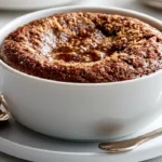 Soft microwave mug cake with a tender glossy center.