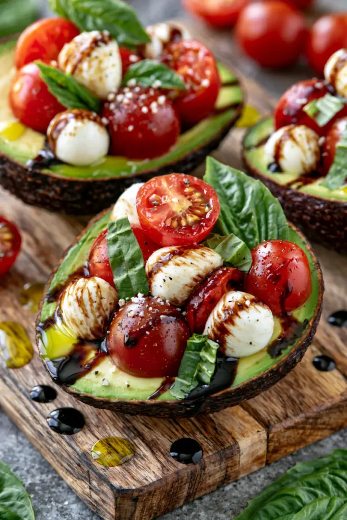 Last of Summer Produce Recipes 10 Caprese Stuffed Avocados