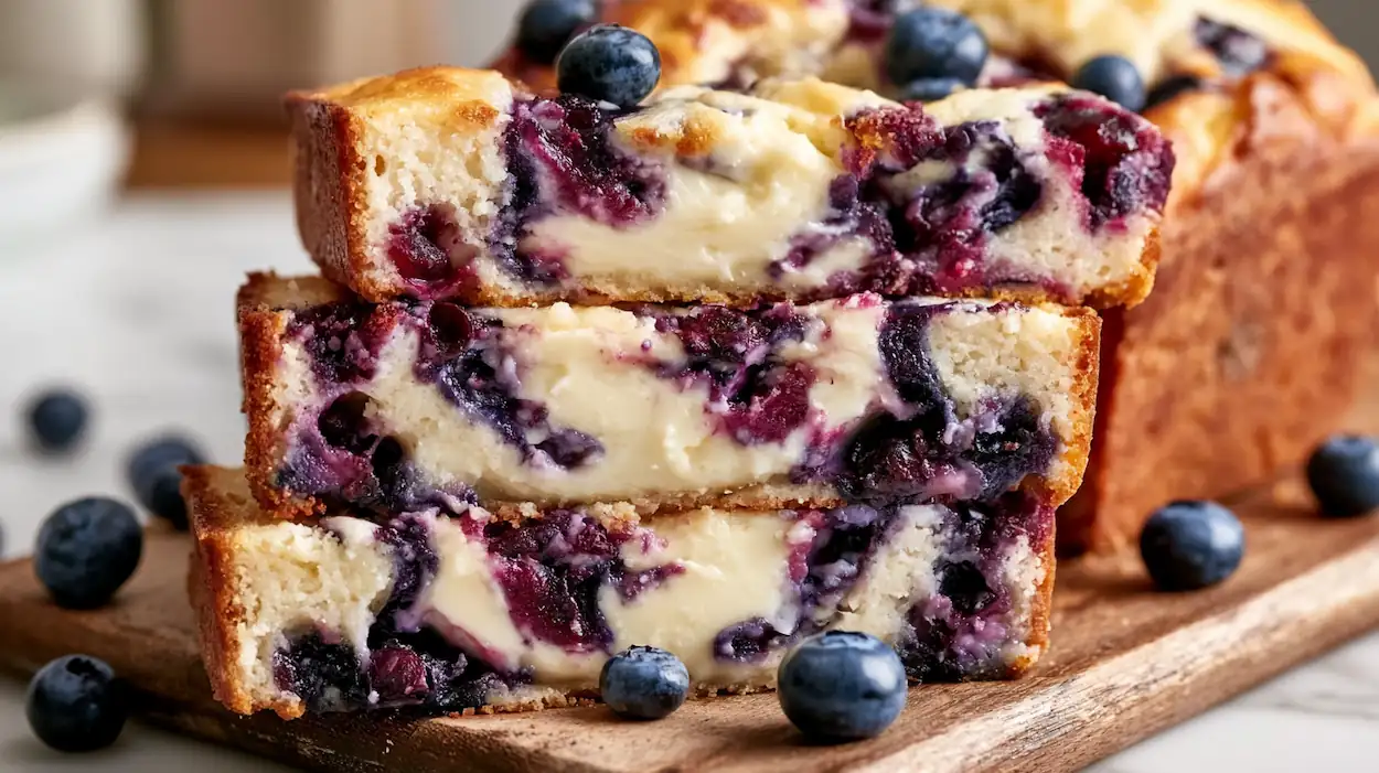 Easy Blueberry Cream Cheese Bread Loaf