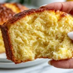 Moist healthy lemon yogurt cake on a serving plate with fresh lemon slices.