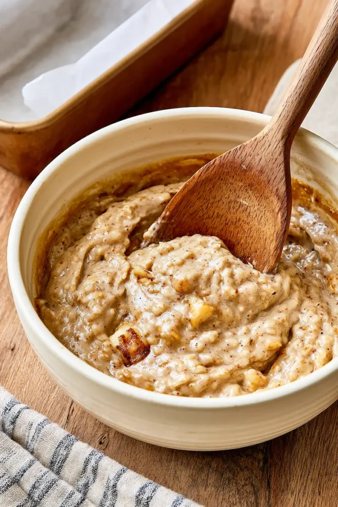 Simple Banana Bread Recipe (Easy One-Bowl Loaf) 3 Simple banana bread batter being mixed in one bowl