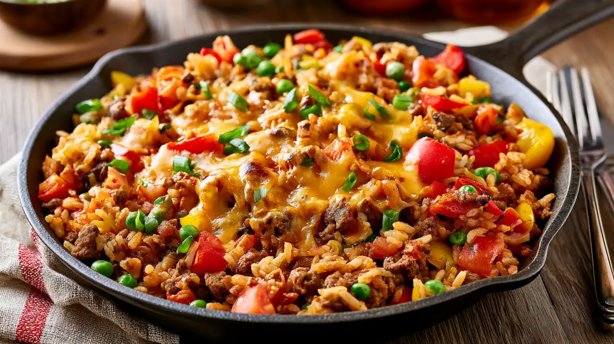 One-Pot Ground Beef and Rice Skillet